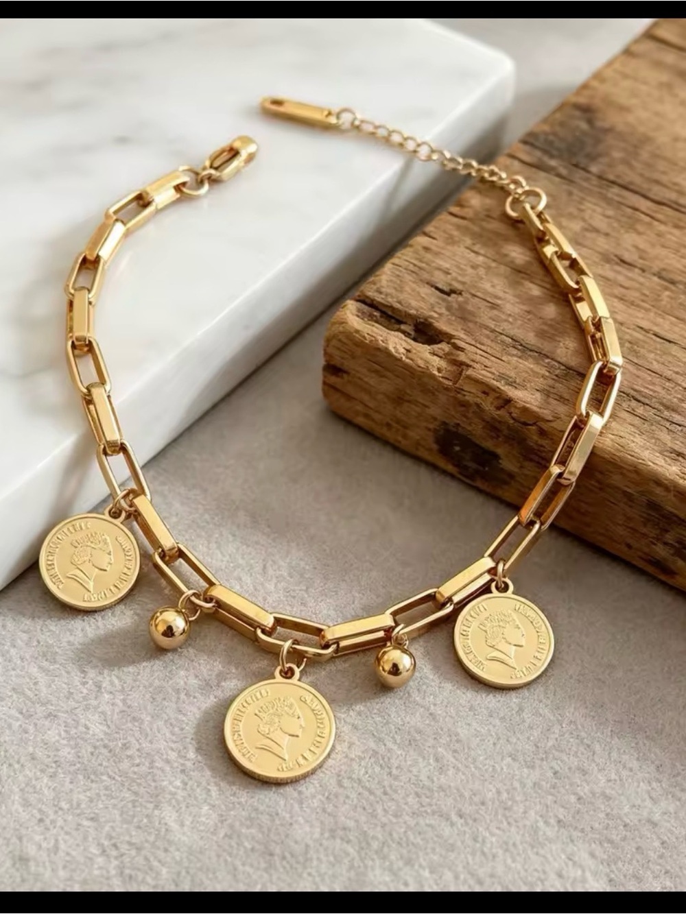 18k gold plated stainless steel bracelet - Picture 4 of 10